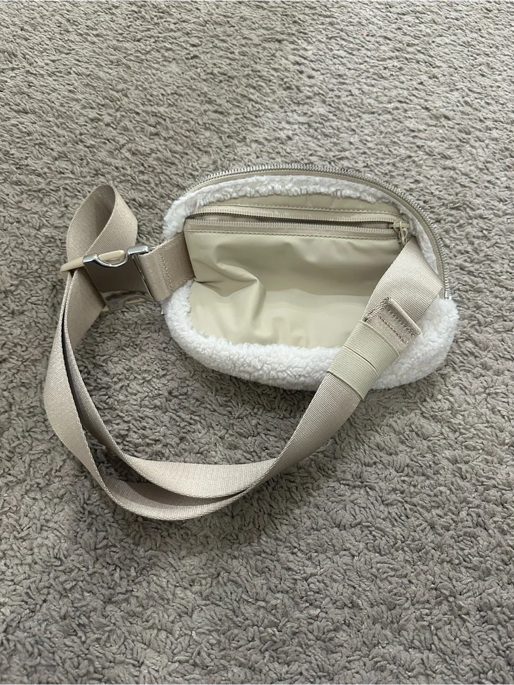 lululemon athletica Cream Sherpa Crossbody Belt Bag